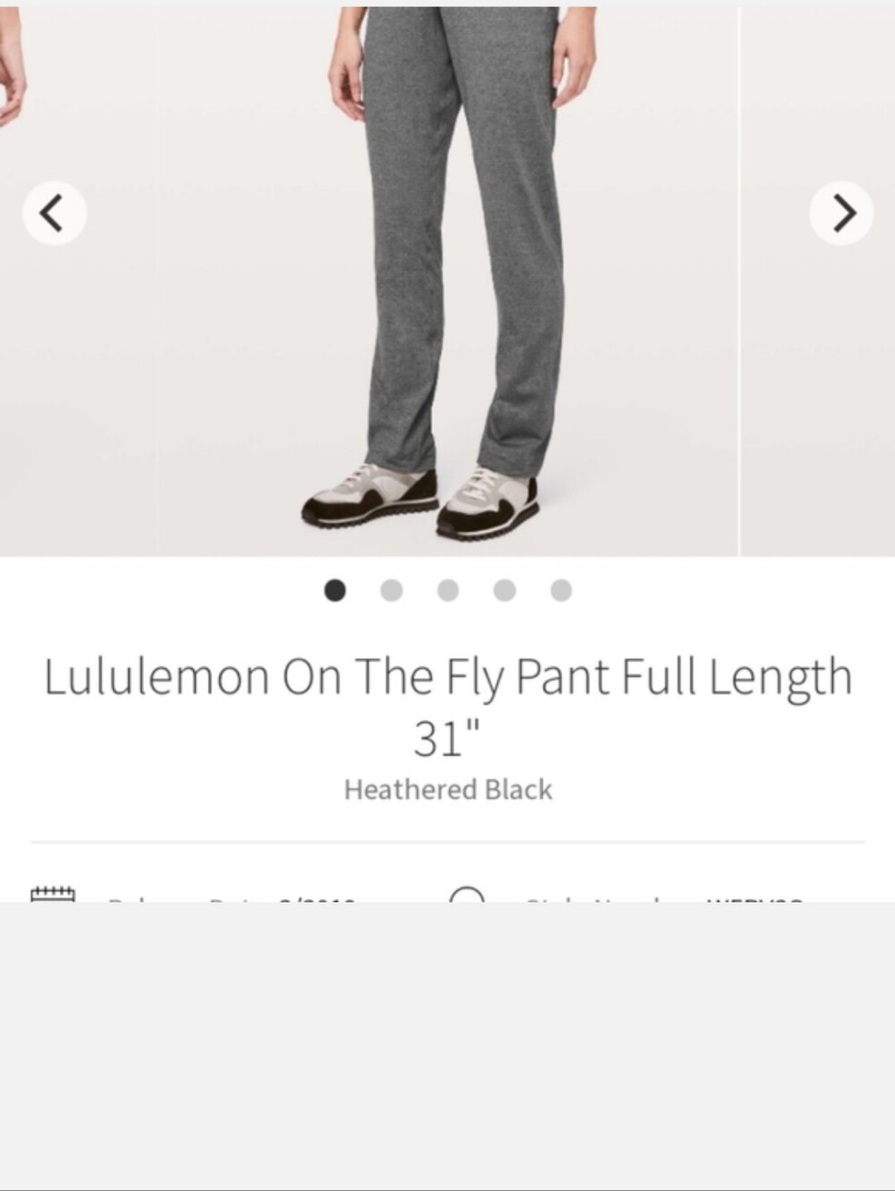 Lululemon On The Fly Pant - Heathered Black 31"